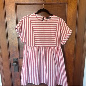 Red and White Schein Striped Dress